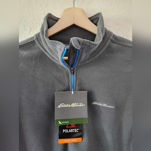 Eddie Bauer Gray Fleece Pullover Sweater Size Large - Picture 5 of 8